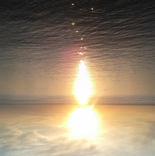 Diving deeply - sunlight on the ocean, turned upside down for the underworld
