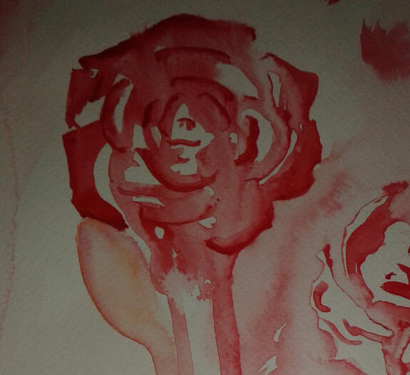 Creating Beauty - watercolour painted red rose